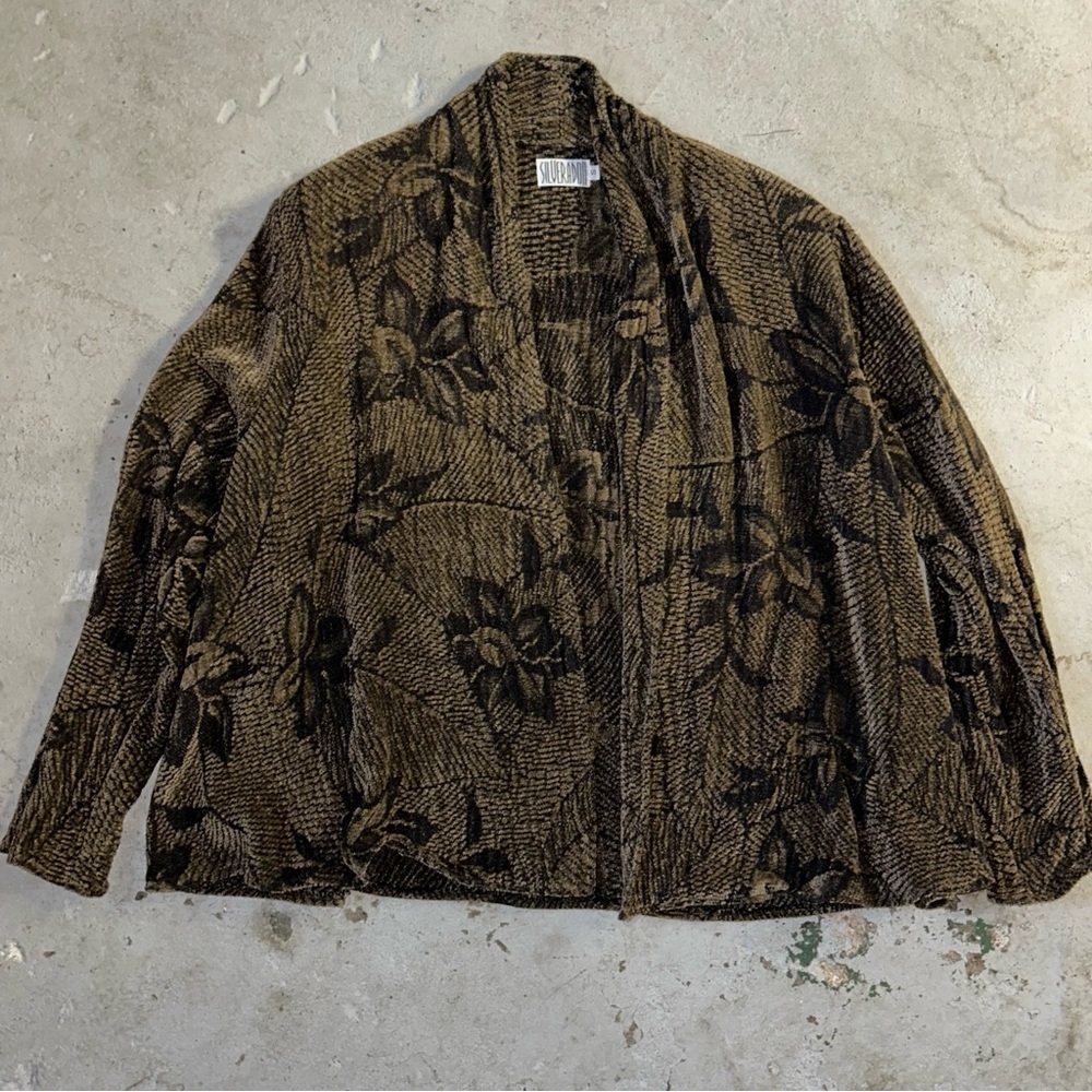 VTG silverado floral BOHO textured Patterned jacket open cardigan
